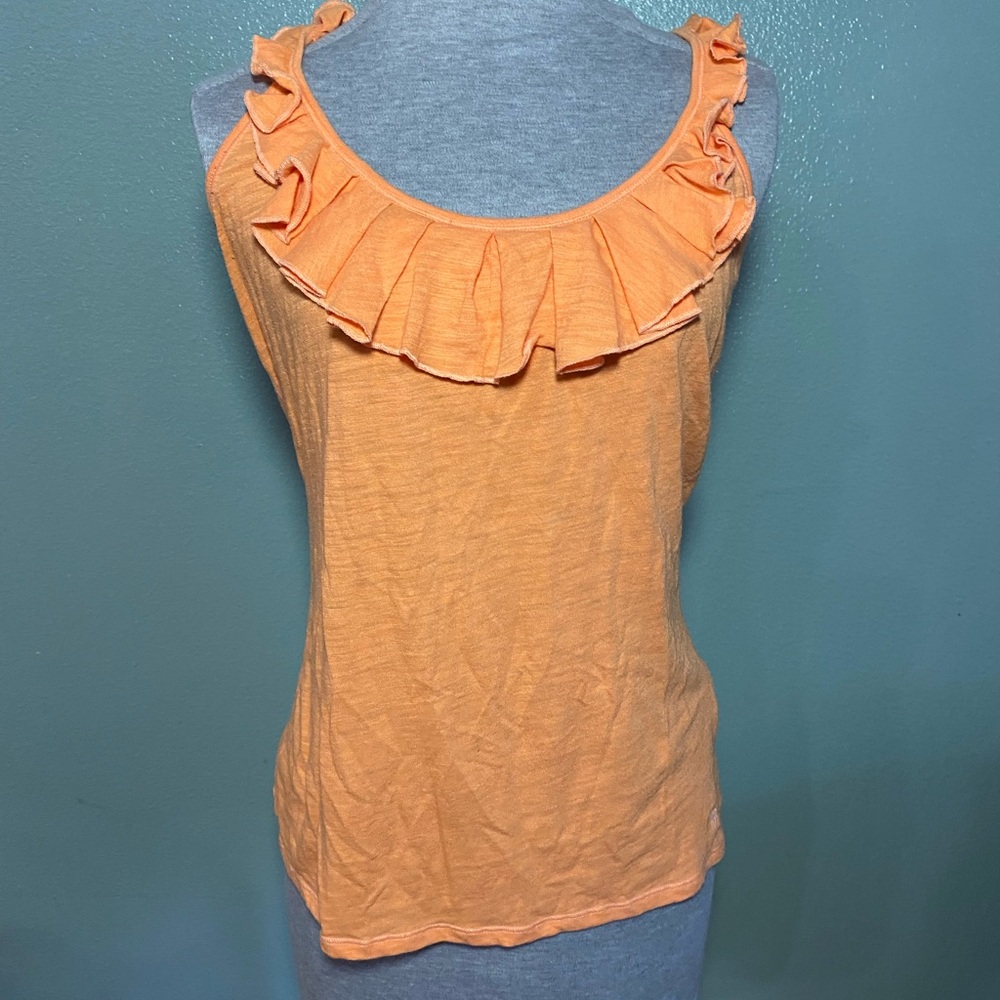 Y2K Abercrombie & Fitch Orange Ruffle Tank Top